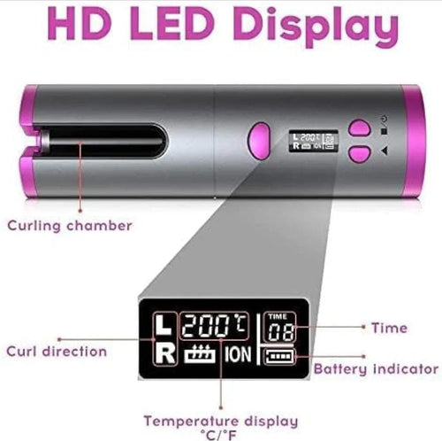 Cordless Automatic Hair Curler - Portable Curling Iron (M3)