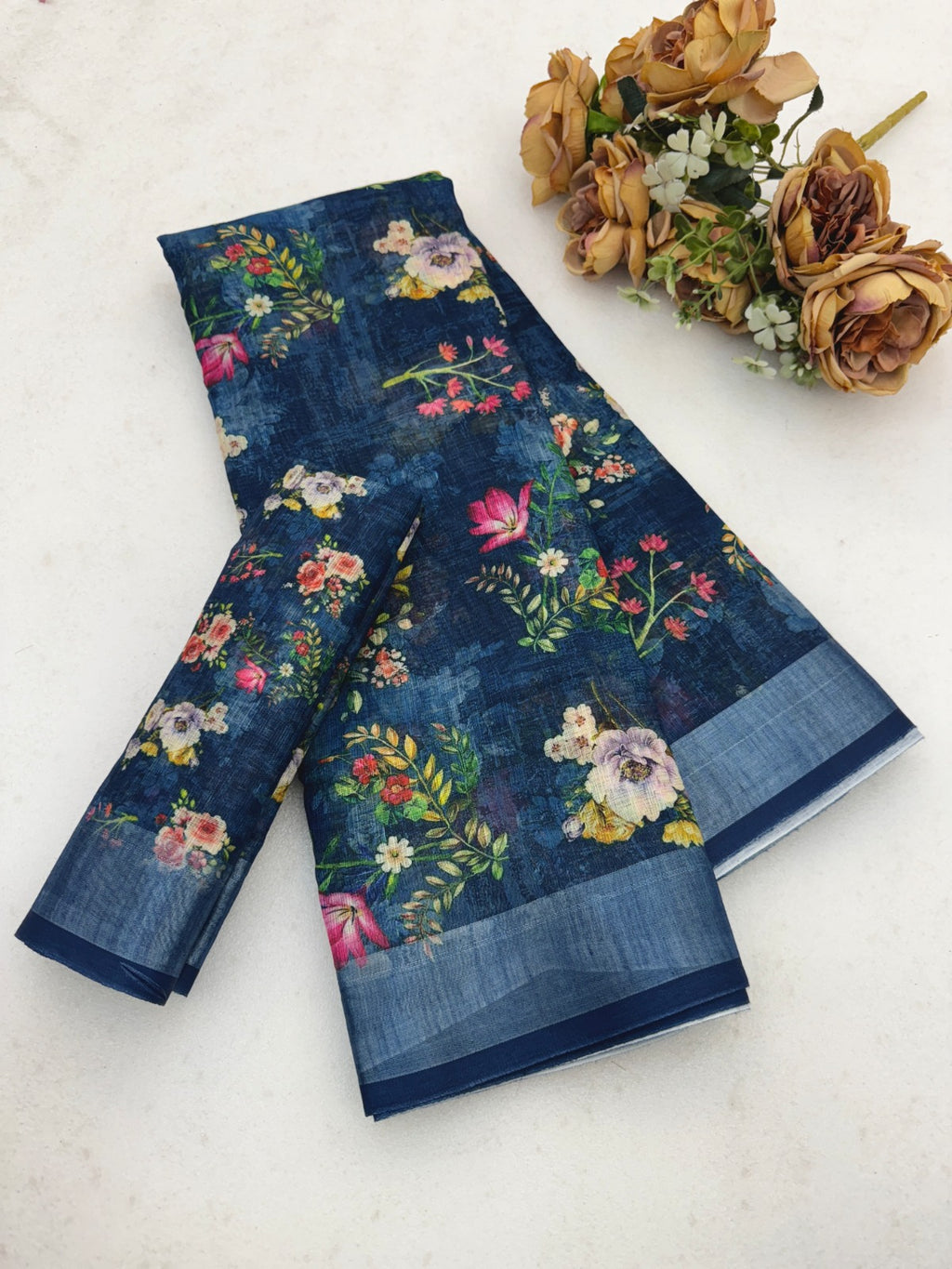 Cotton Linen Digital Print Saree
