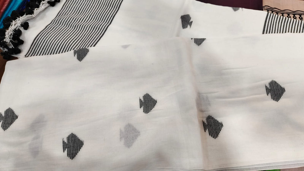 Pure Handloom Handweaving Plain Jamdani Saree