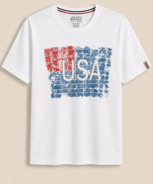 Jockey USA Flag Graphic T-Shirt – White