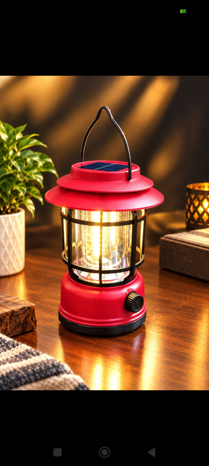 K-22 Vintage Camping Lamp – Solar & USB-C Rechargeable