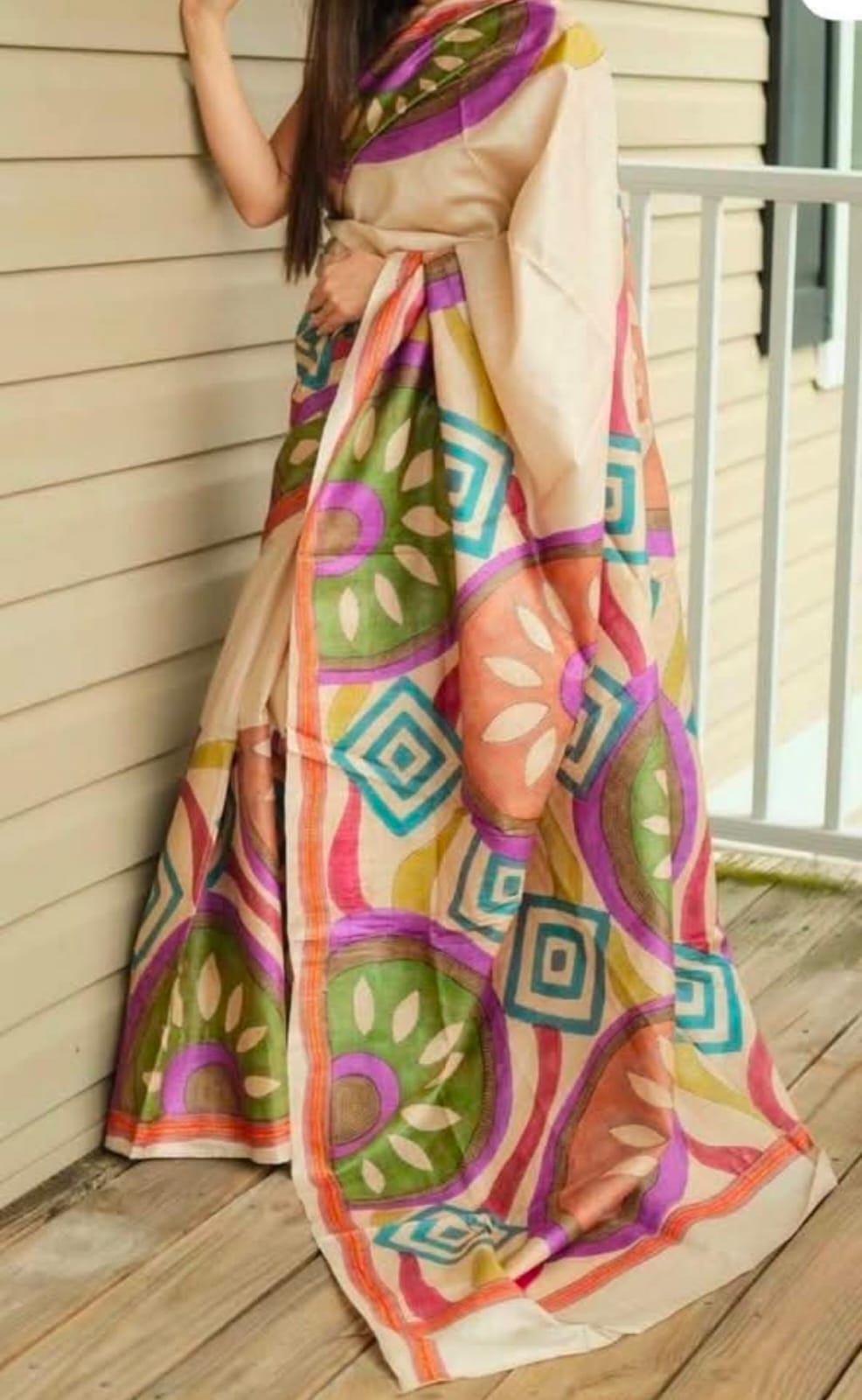 Pure Tussar Hand Painting Saree
