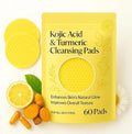 Kojic Acid & Turmeric Cleansing Pads 60 count yellow packaging with lemon and turmeric