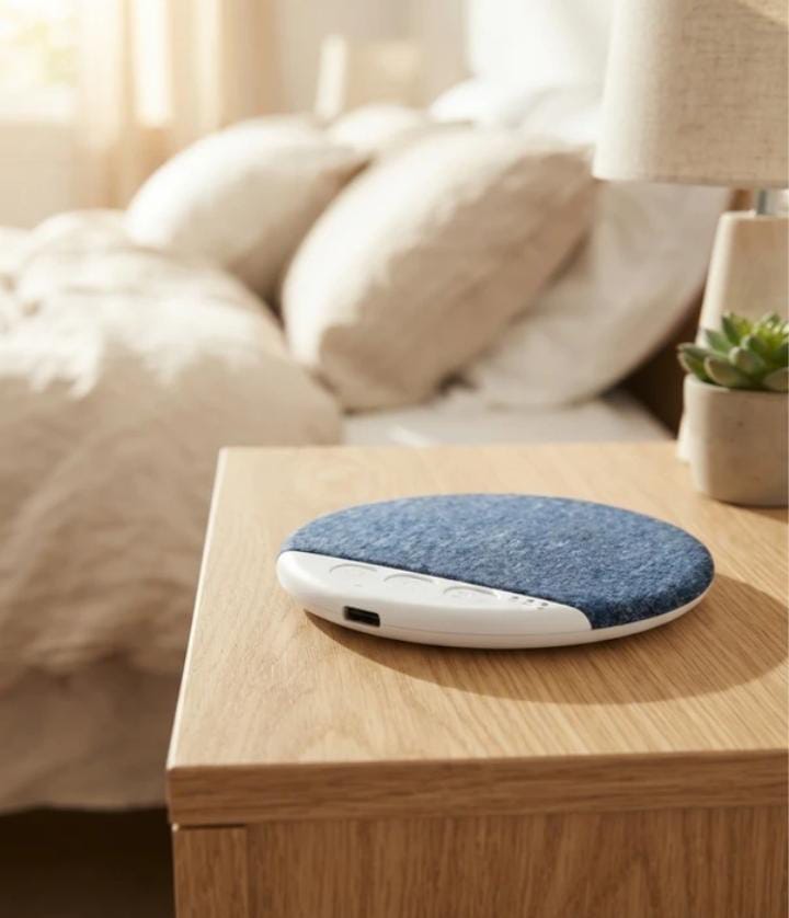 Bluetooth Pillow Speaker – Ultra-Thin White Noise Sleep Aid with Timer