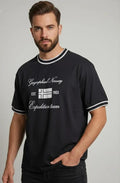 Geographical Norway Expedition Team T-Shirt Black on model