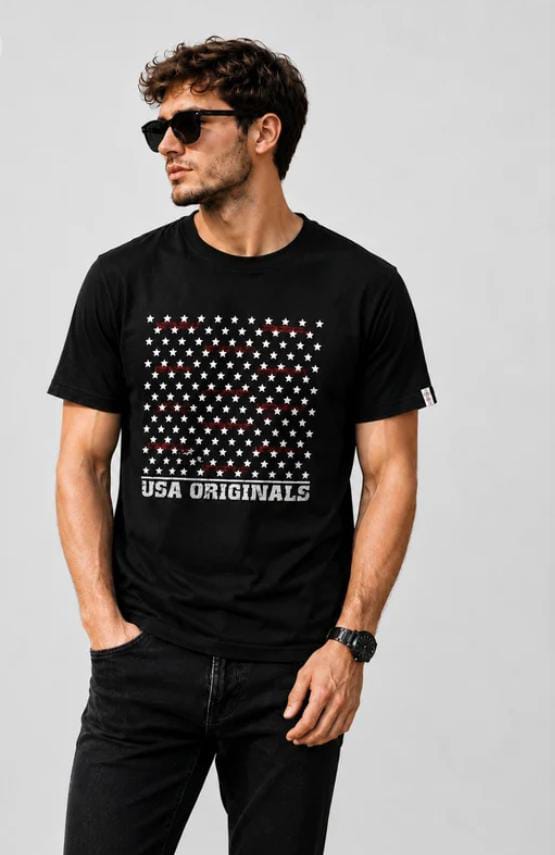 Jockey USA Originals Stars Graphic T-Shirt – Black