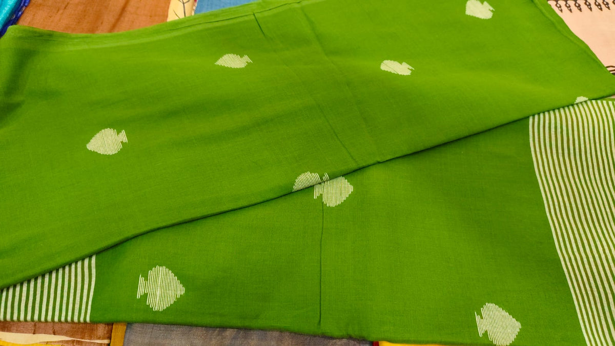 Pure Handloom Handweaving Plain Jamdani Saree