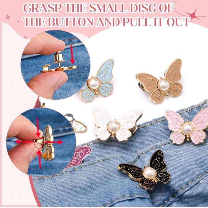 Butterfly Pearl Button Clip