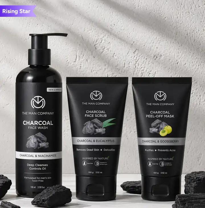 The Man Company Charcoal Express Combo - Face Wash, Face Scrub and Peel-Off Mask