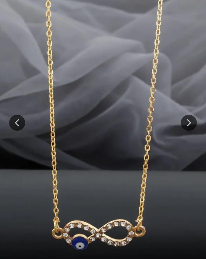 Gold Plated Evil Eye Infinity Necklace