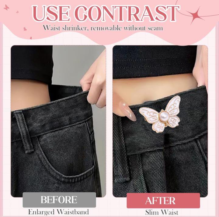 Butterfly Pearl Button Clip