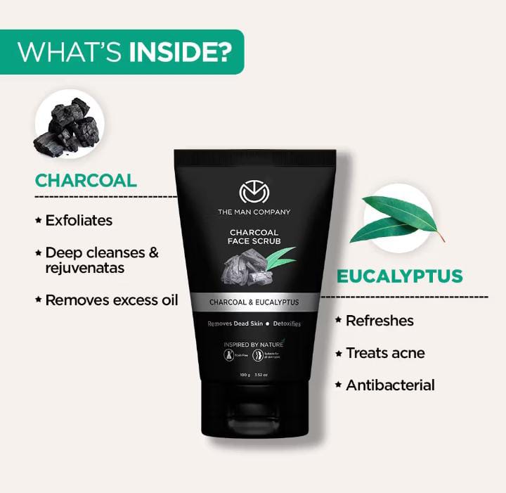 The Man Company Charcoal Face Scrub – Charcoal & Eucalyptus