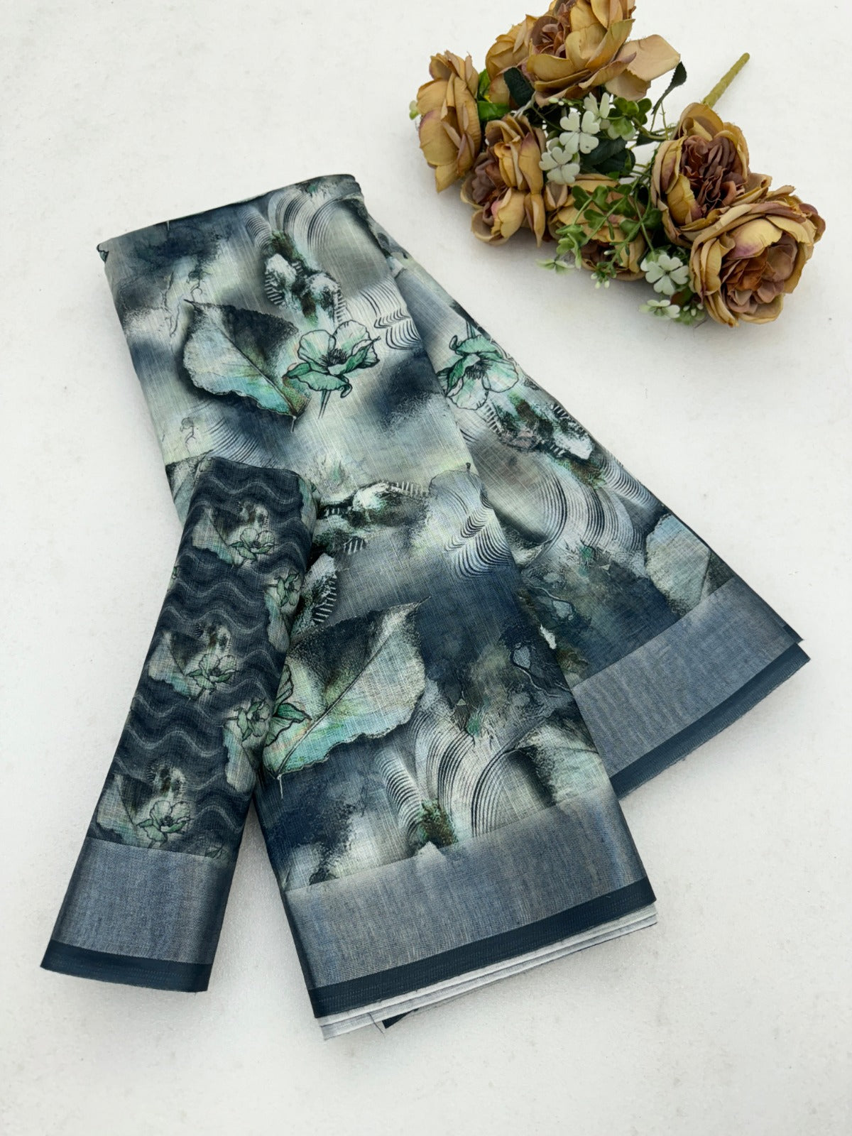 Cotton Linen Digital Print Saree