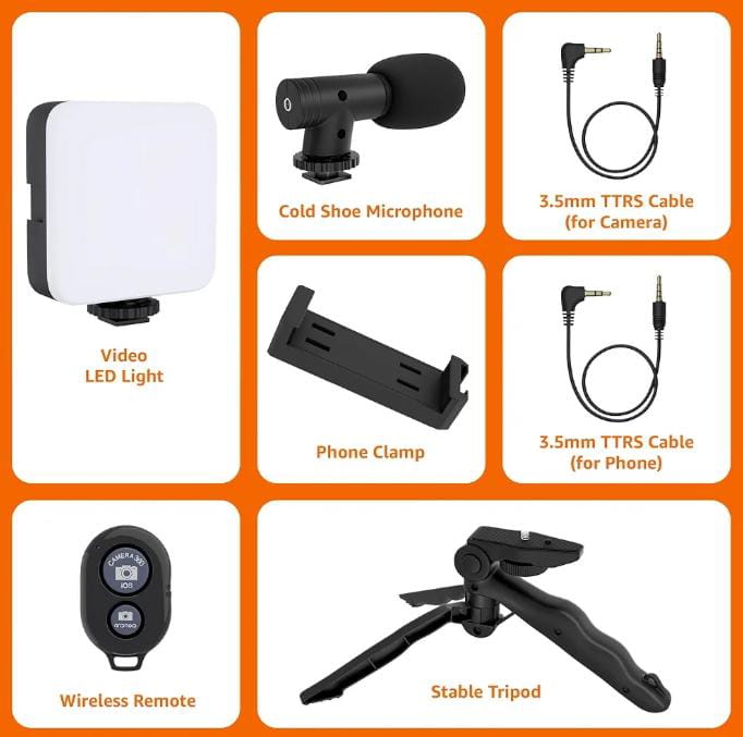 Dual Use Phone Video Recording Kit - handheld and tripod modes