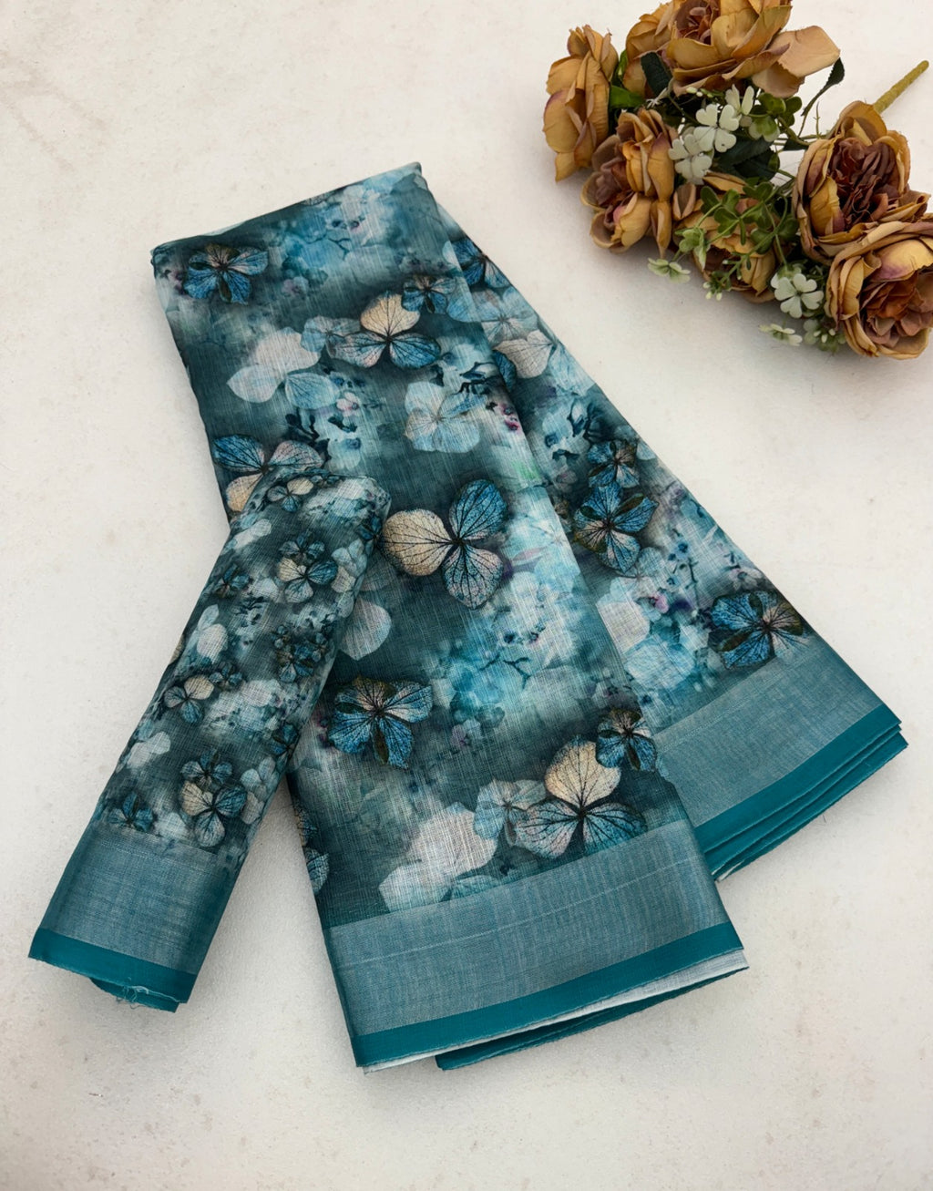 Cotton Linen Digital Print Saree