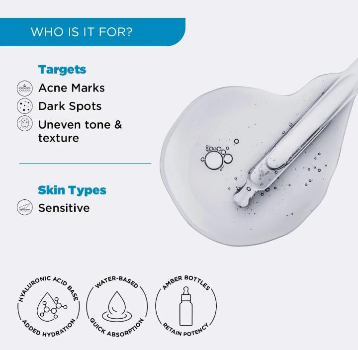 Who is it for - targets acne marks, dark spots, sensitive skin