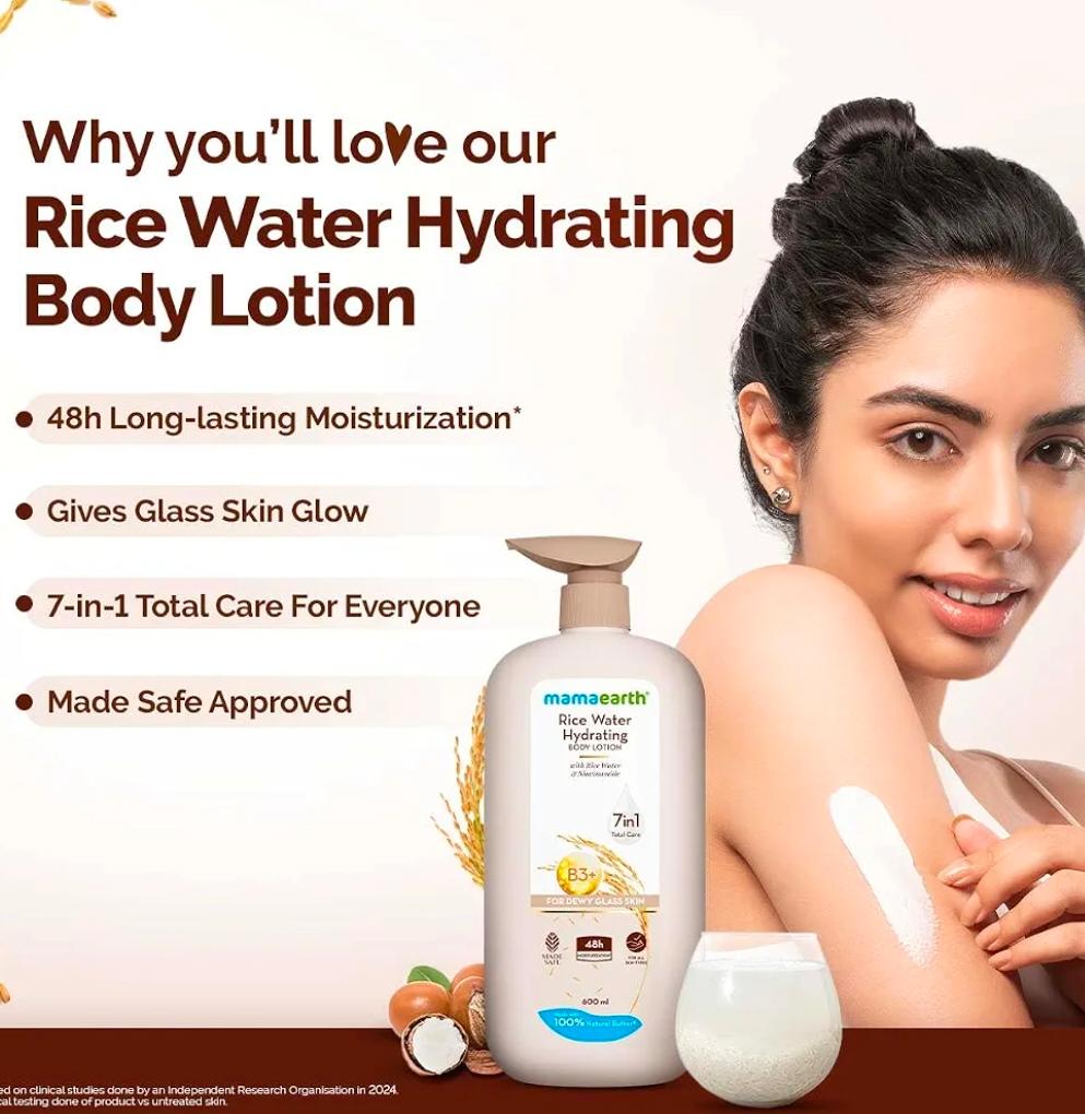Mamaearth Rice Water Hydrating Body Lotion 400ml