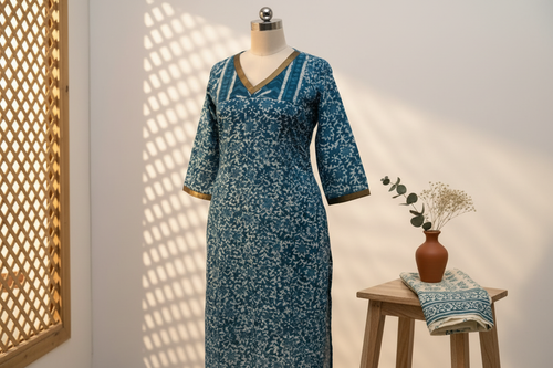 Blue Light Weight Cotton Kurti