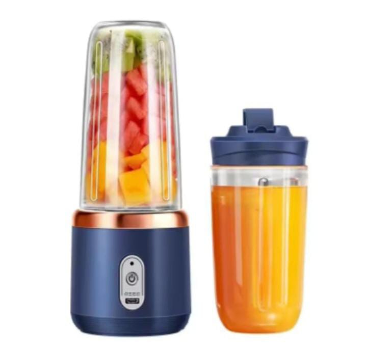 Portable Juicer Blender with 2 Travel Cups - USB Rechargeable Mini Personal Blender (Pink)