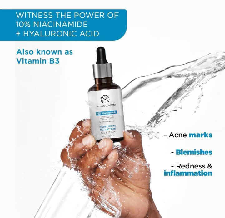 10% Niacinamide and Hyaluronic Acid - reduces acne marks, blemishes and inflammation