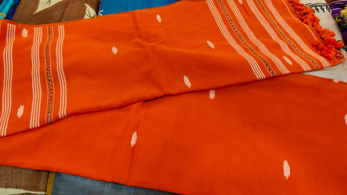 Pure Handloom Handweaving Plain Jamdani Saree
