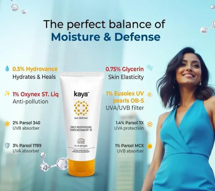 Kaya Daily Moisturising Sunscreen- For Dry Skin- SPF 30 - 75ml