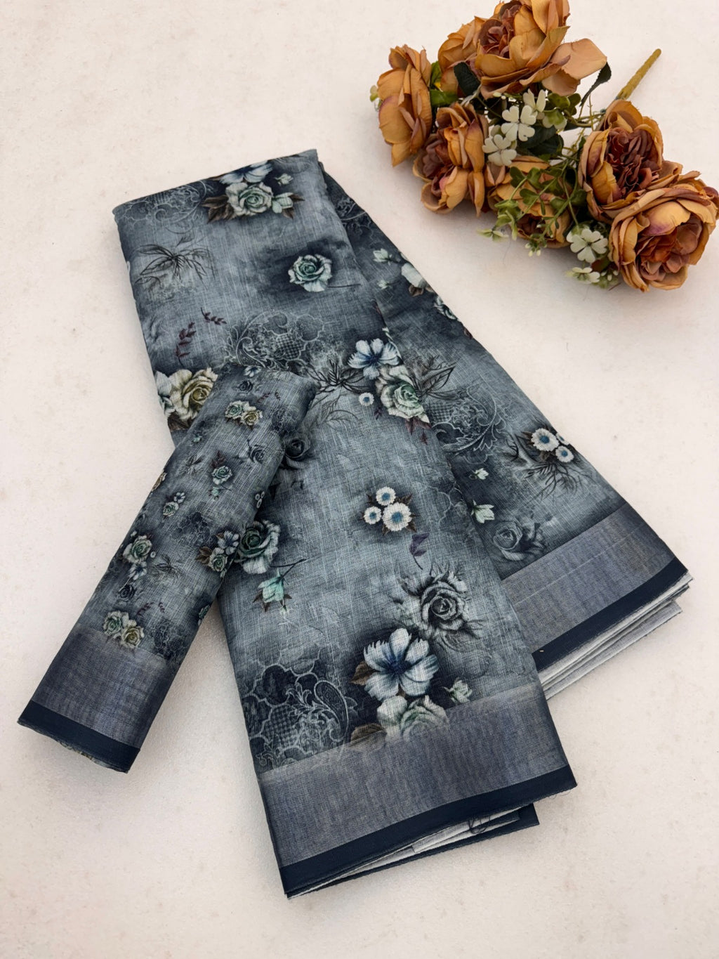 Cotton Linen Digital Print Saree