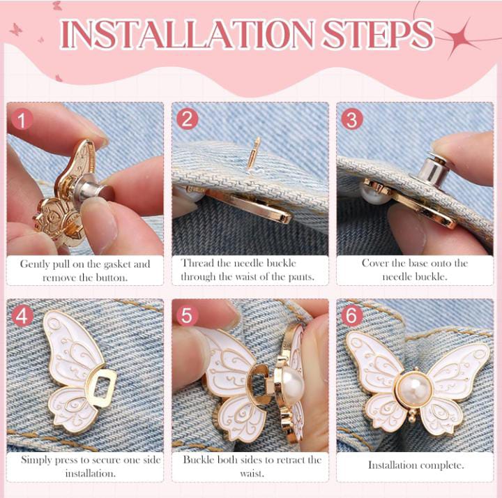 Butterfly Pearl Button Clip