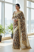 Cotton Linen Digital Print Saree