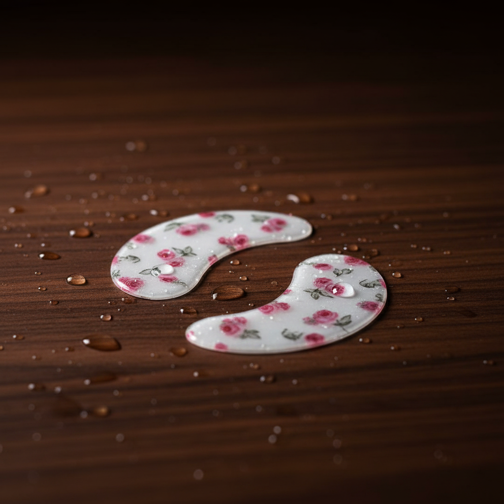 Pink Glitter Rose Print Under-Eye Patches