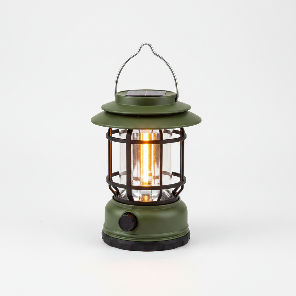 K-22 Vintage Camping Lamp – Solar & USB-C Rechargeable