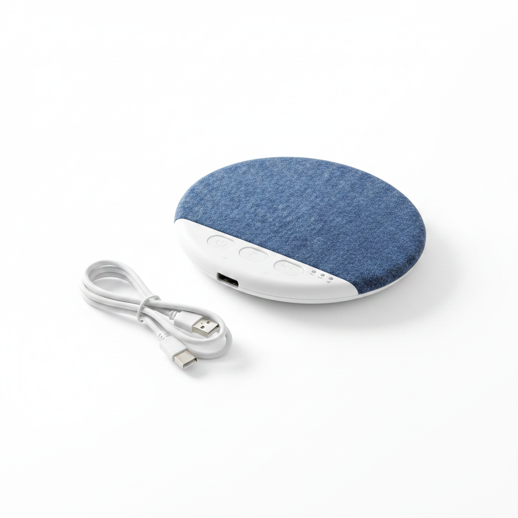 Bluetooth Pillow Speaker – Ultra-Thin White Noise Sleep Aid with Timer